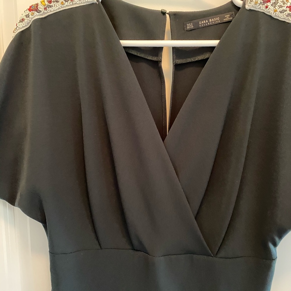 Zara. Beaded romper. Size S. Black.